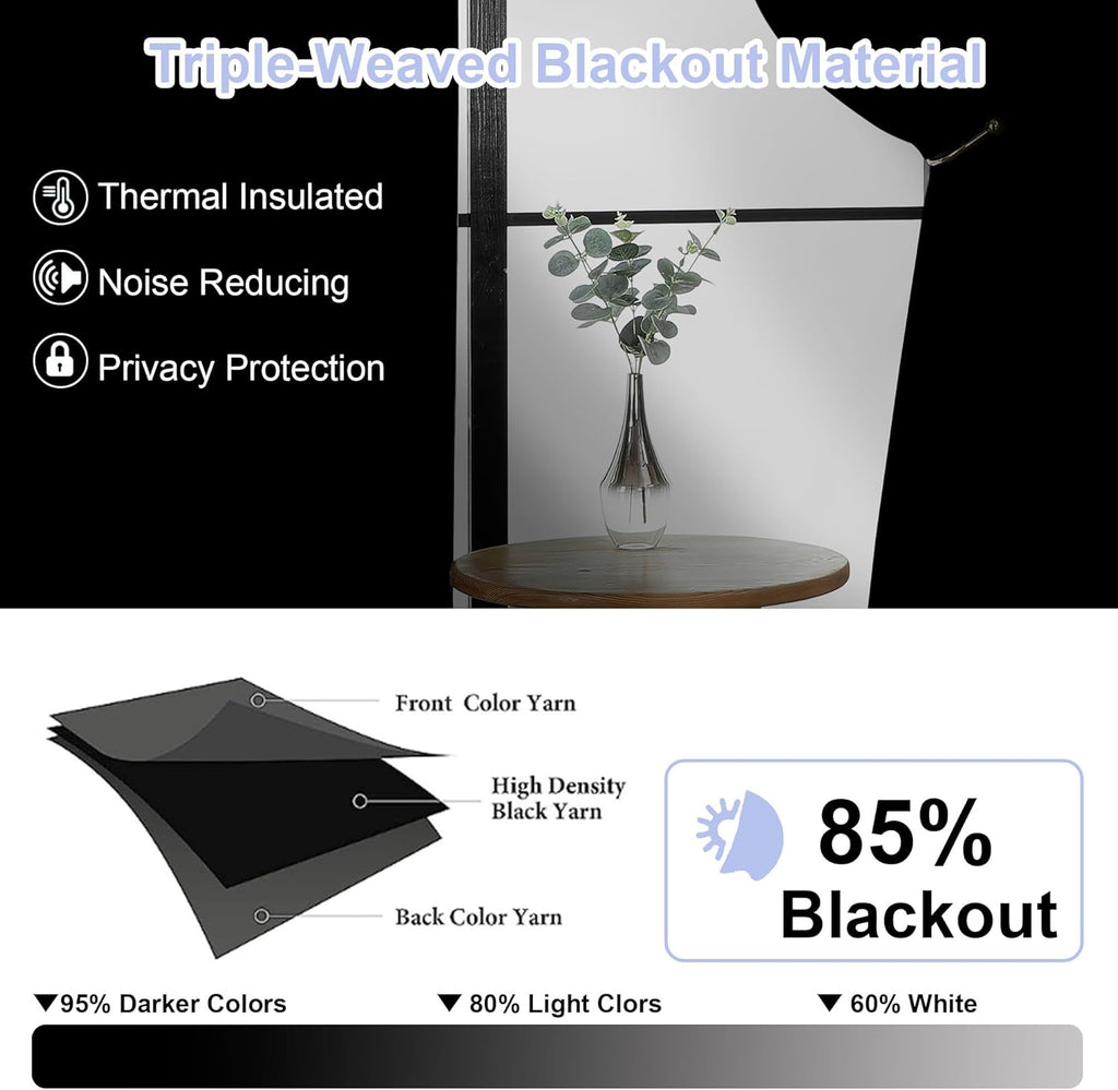 Sage Green Bedroom Blackout Curtains, 63inch (approx. 160.2cm) pieces set, solid insulated energy-saving rod pocket blackout curtains, width 40 x length 63inch (approx. 101.6cm), gray-green