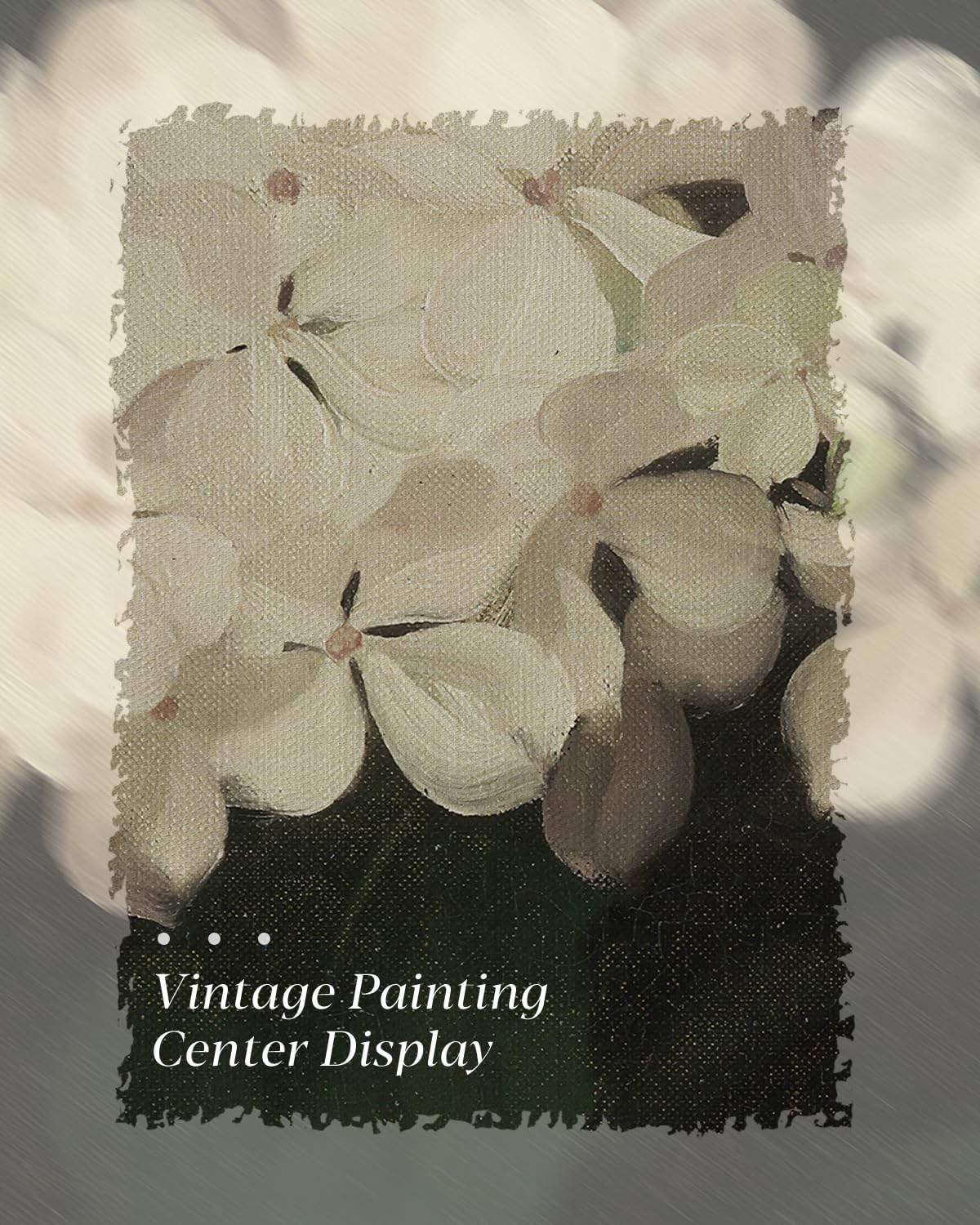 Gold Framed Vintage Wall Art for Living Room, Flowers Painting Canvas Prints Shelf Decor for Kitchen, Aesthetic Bedroom Wall Art, Christmas Gifts for Friends or Family (White Hydrangea 8"x10")